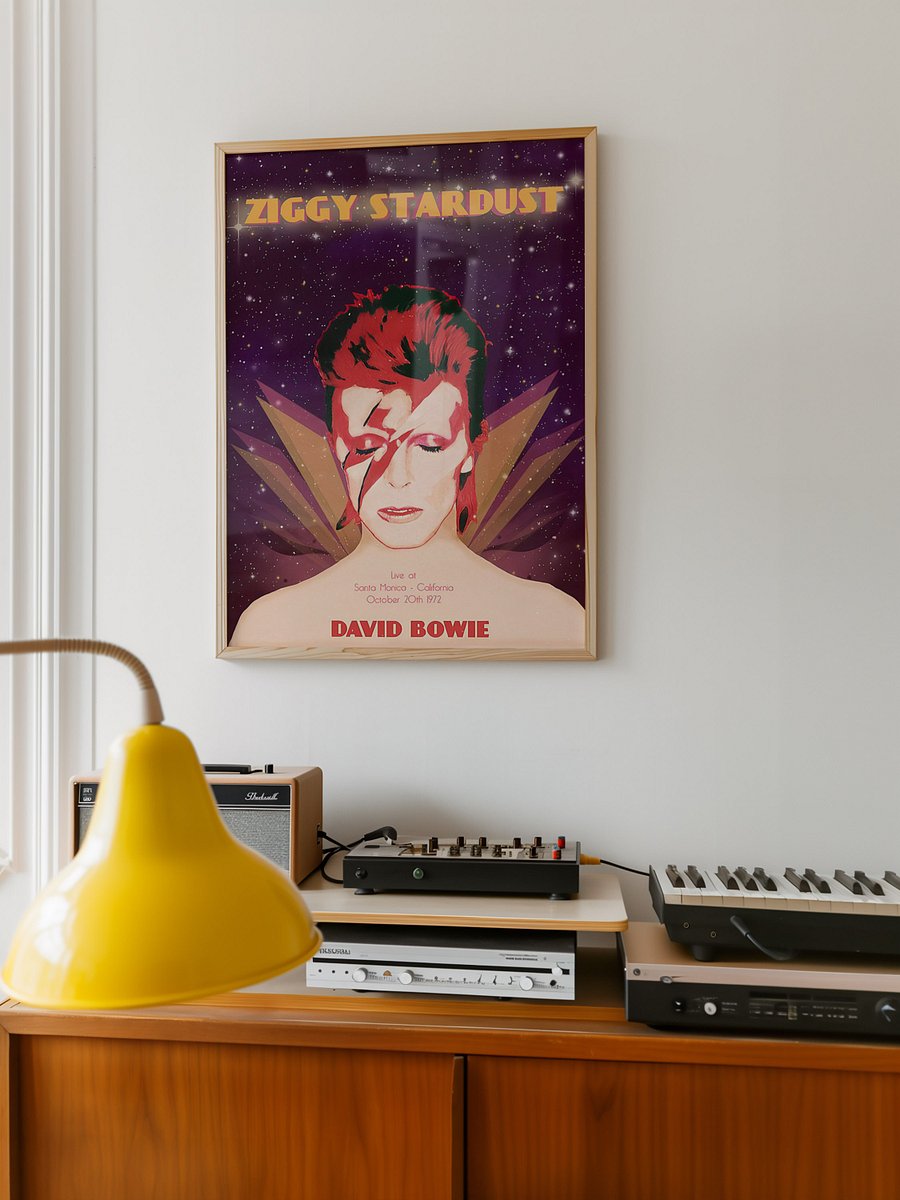 Ziggy Stardust Tribute Poster – 1972 Live Concert Art Print (Vintage Music, Space-Age Aesthetic) product image (5)