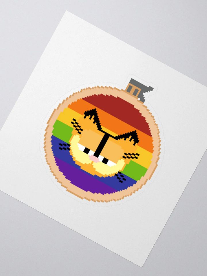 Garfield cross stitch sticker (rainbow) product image (2)