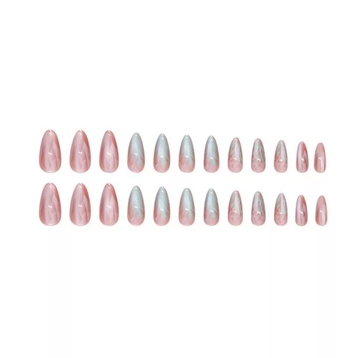 Glazed Cat's Eye Fake Nails Long Stiletto Nail Tips False Nails Women Girls product image (2)