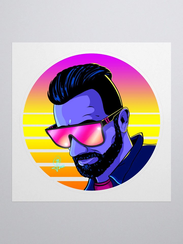 Retro Joe Synthwave Vibes Sticker product image (1)
