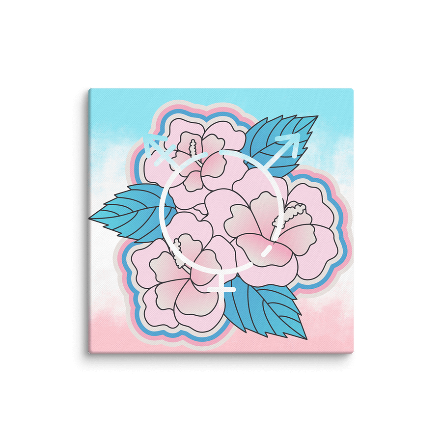 LGBTQIAP2S+ 2025, Trans Flower with Symbol, Canvas Print product image (3)