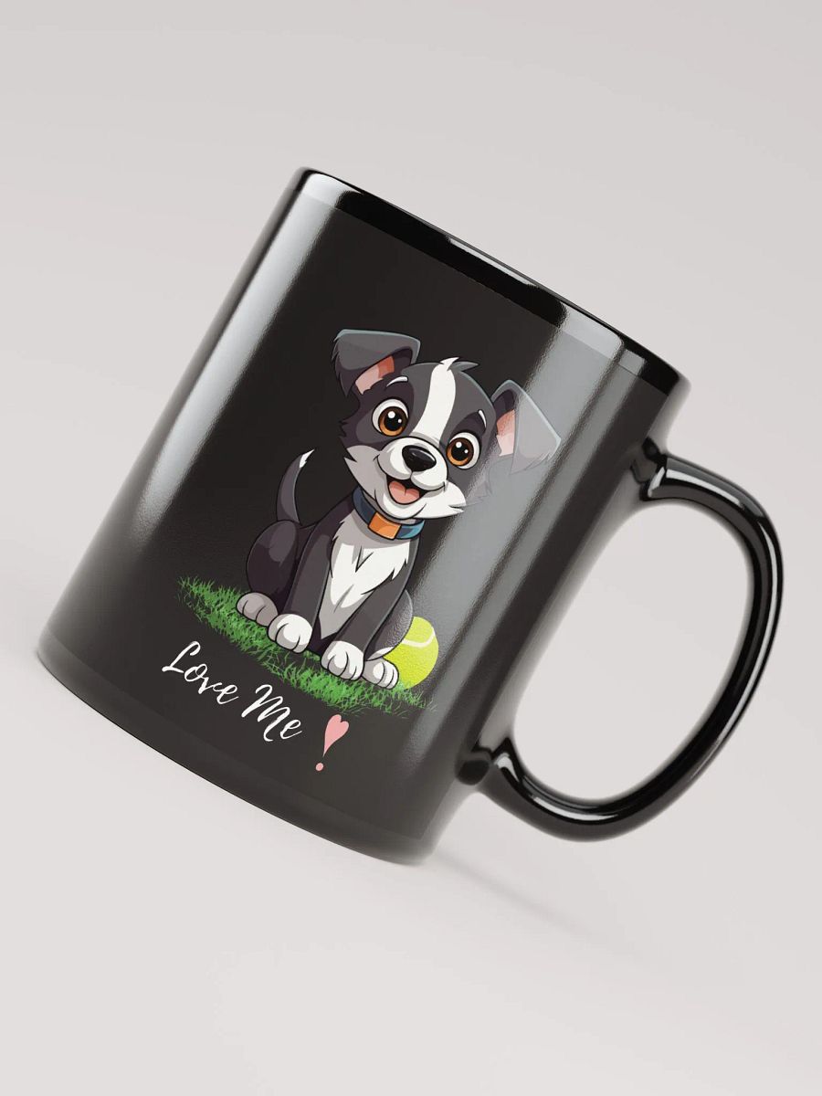 Playful Pup Black Glossy Mug product image (7)