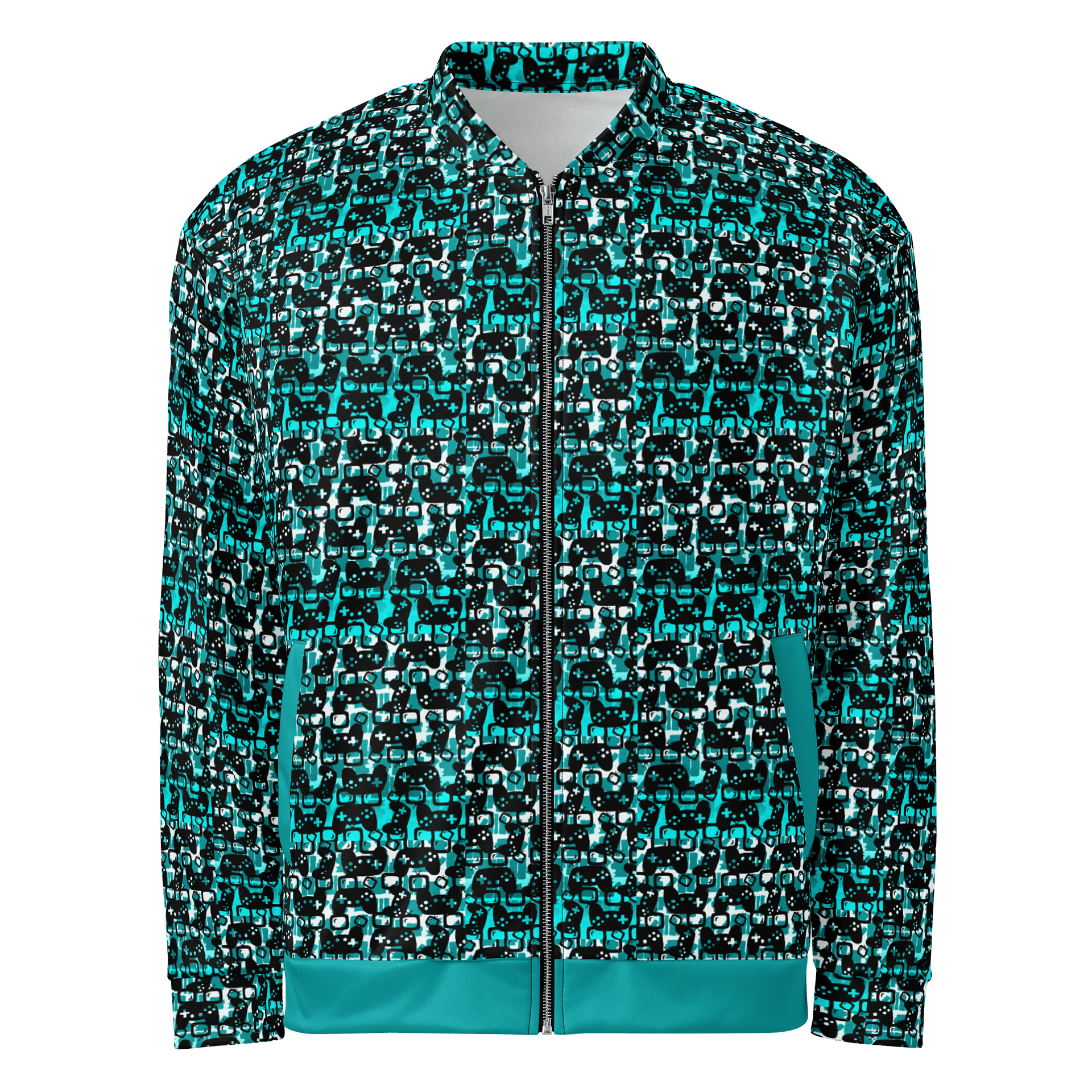 Story Lover Unisex Bomber Jacket (Teal and Black) product image (1)