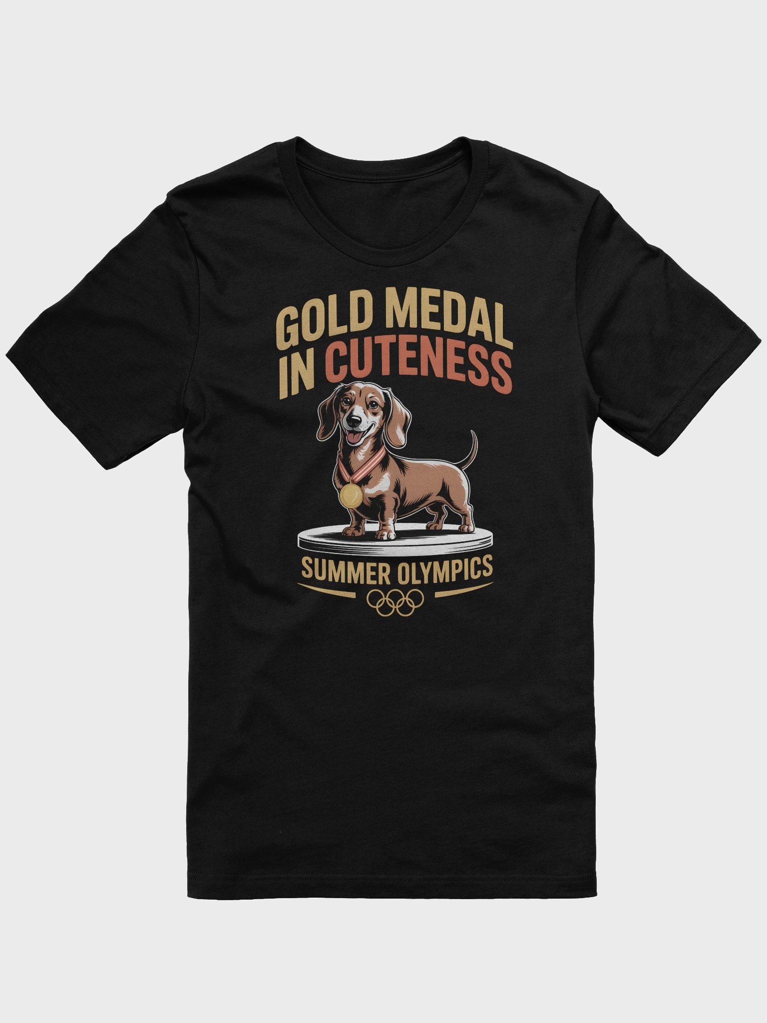 Gold Medal in Cuteness Dachshund T-Shirt – Summer Olympics Dog T-Shirt product image (1)
