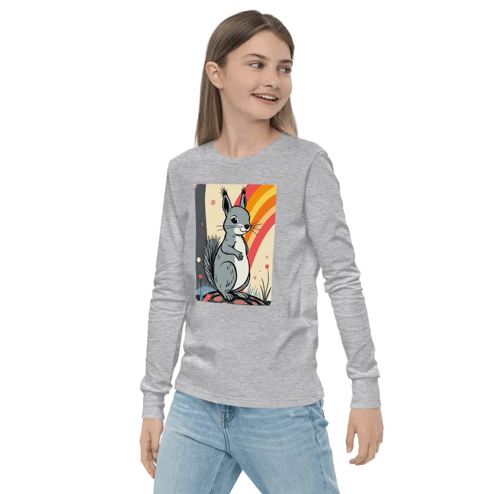 Rainbow Squirrel Youth Long Sleeve Tee product image (3)