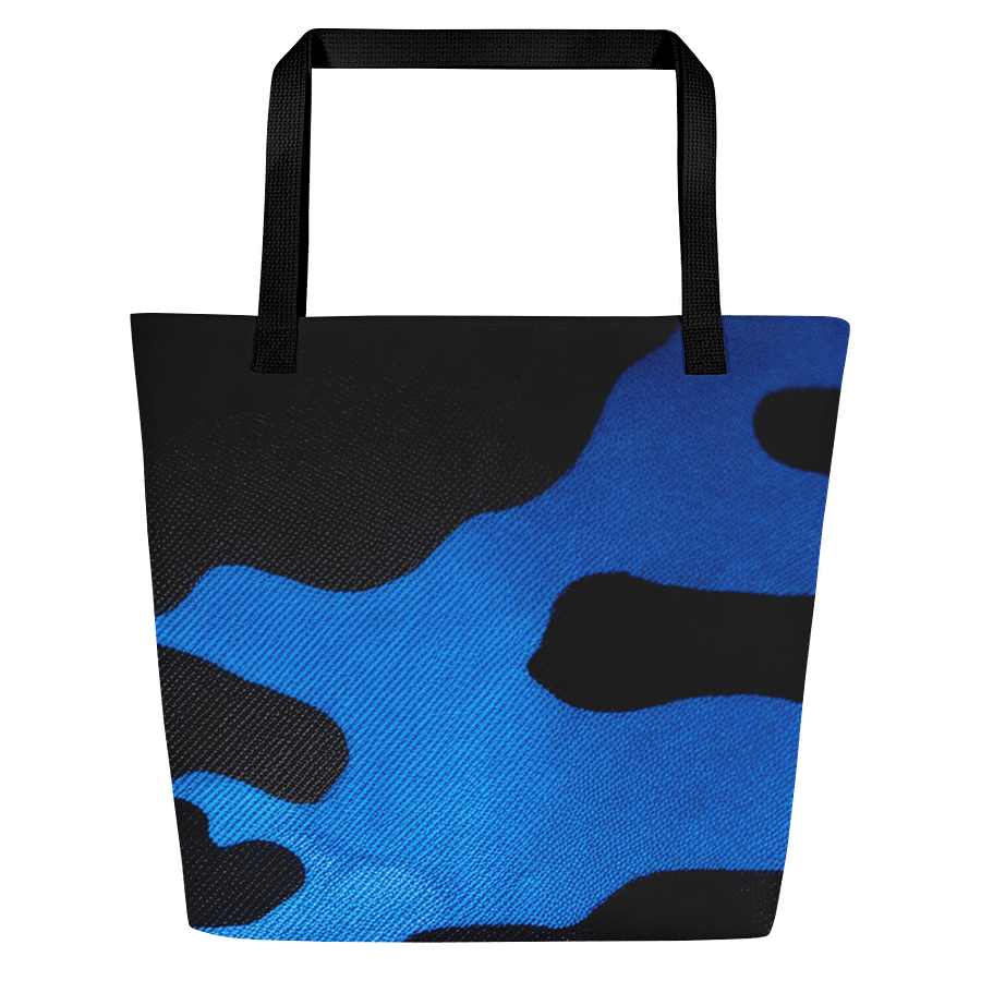 Large Tote Bag w/Pocket black and blue camo product image (3)