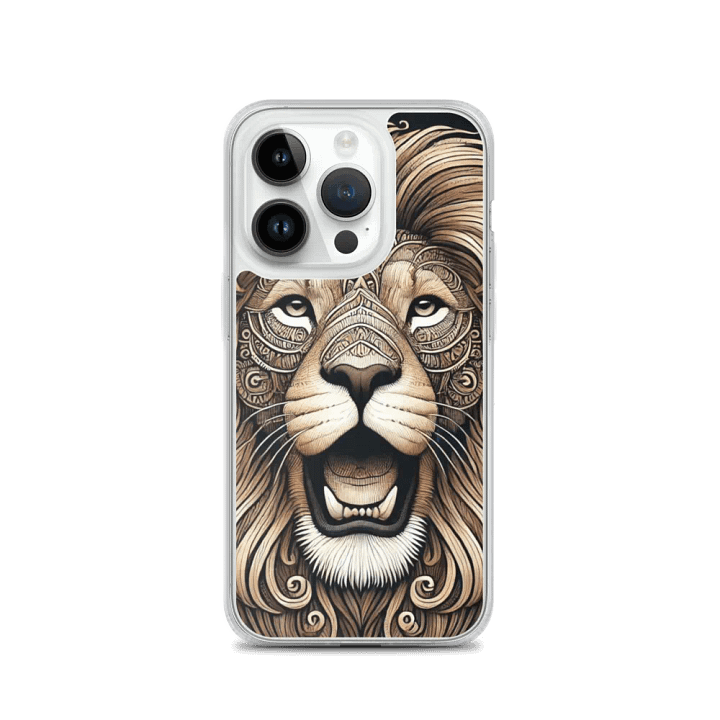 MagSafe® Clear Case for iPhone® | AI-Designed Male Lion Mandala Motif product image (3)