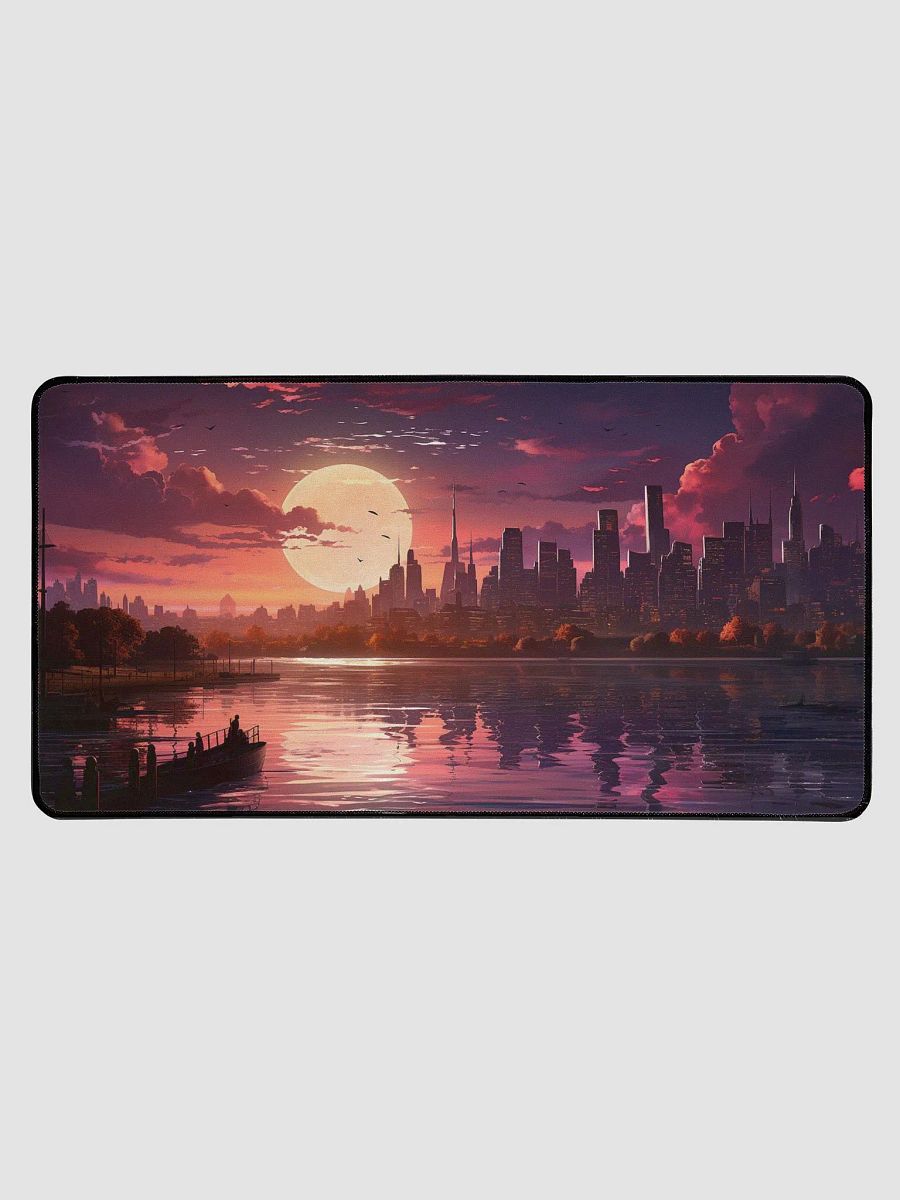 Metropolis Moonrise: Urban Oasis Desk Mat product image (1)