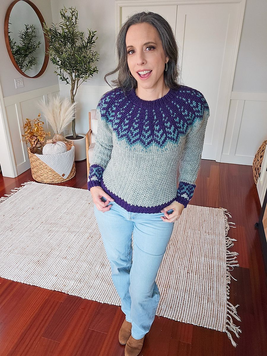 Pine Fair Isle Crochet Sweater Pattern product image (3)