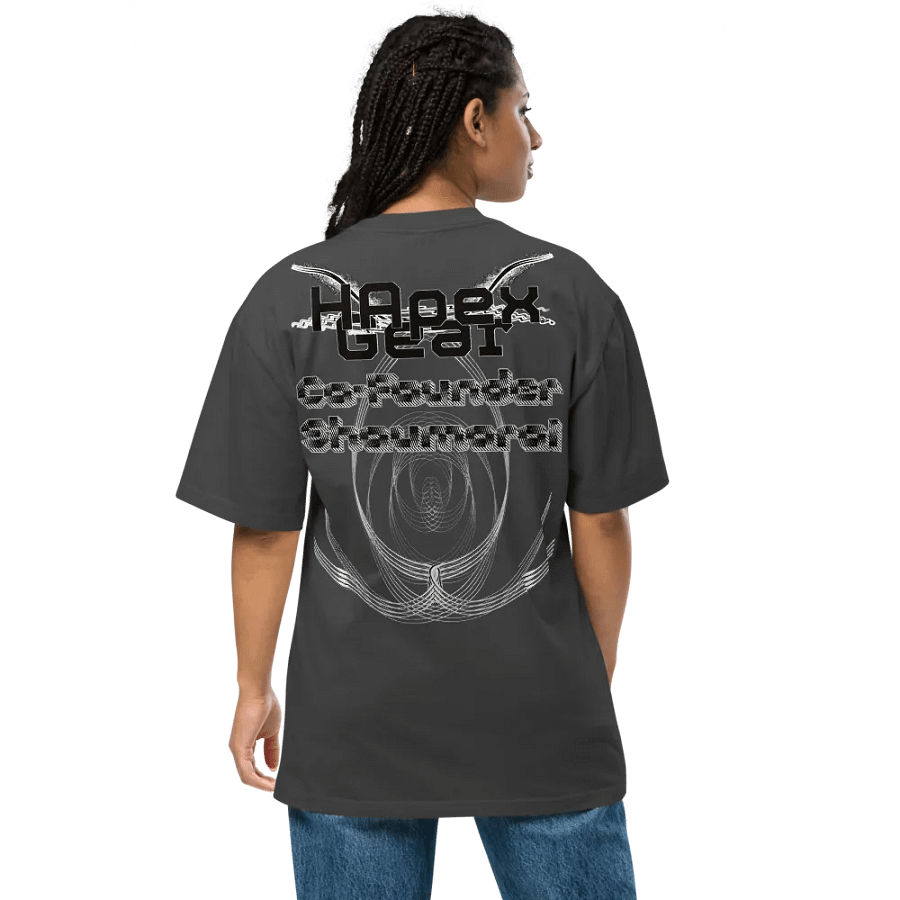 Premium Oversized Faded T-Shirt - Co Founder Shaumarai - Black HApex Gear Black Logo product image (5)