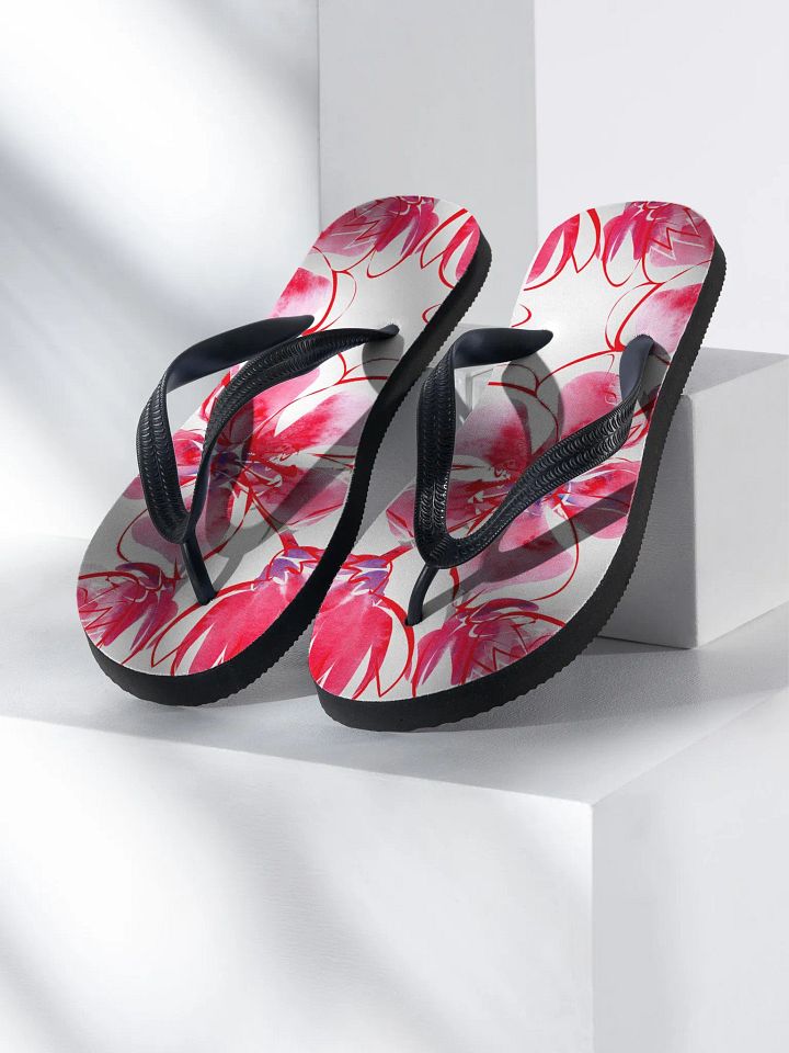 Red Floral Flip Flops product image (2)