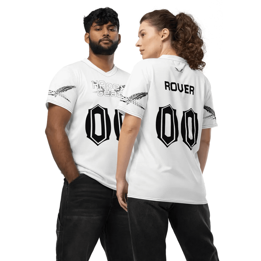 Capital Rover - White - Recycled Unisex Sports Jersey - White HApex Gear Black Logo product image (3)