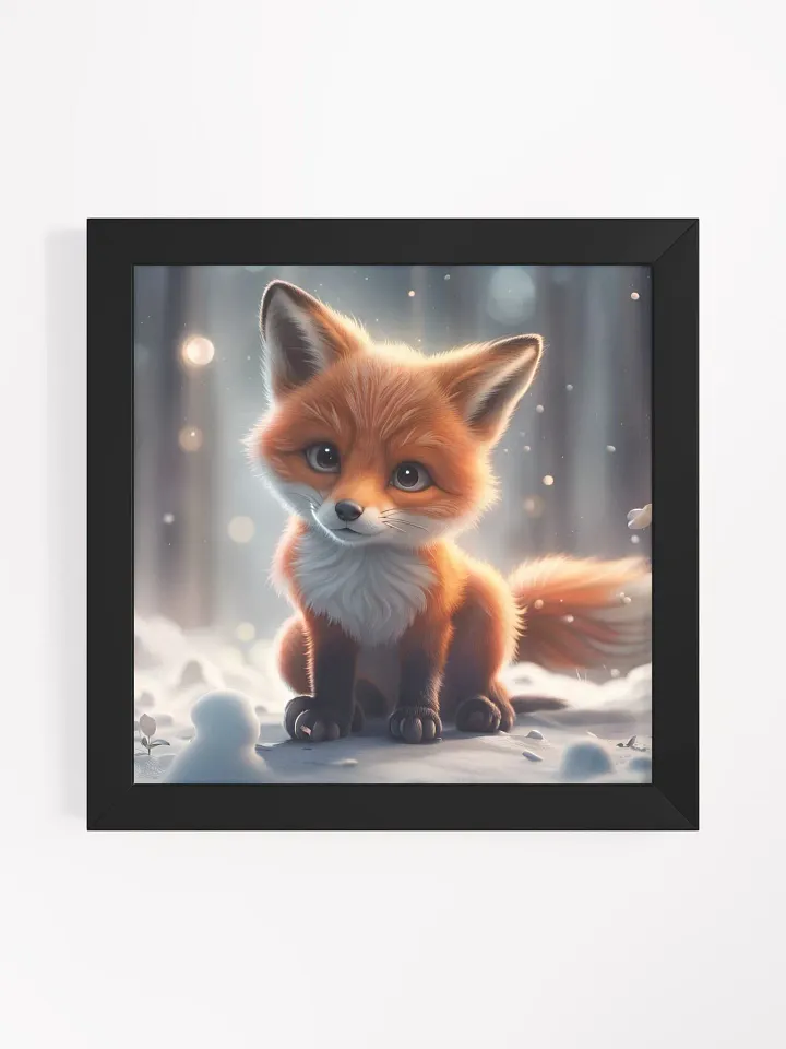 Framed Fox Snow Poster product image (1)