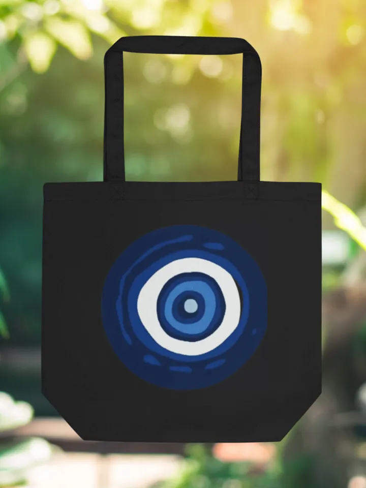 Blue Mati Protection: Eco-Friendly Tote Bag; Black product image (2)