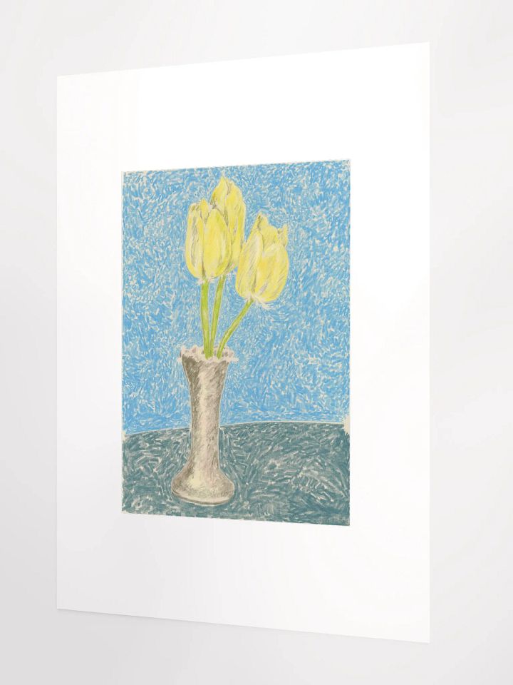 yellow tulips in grandmother's vase print product image (2)