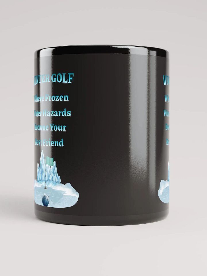 Winter Golf Funny Golfing Scene Black Mug product image (3)
