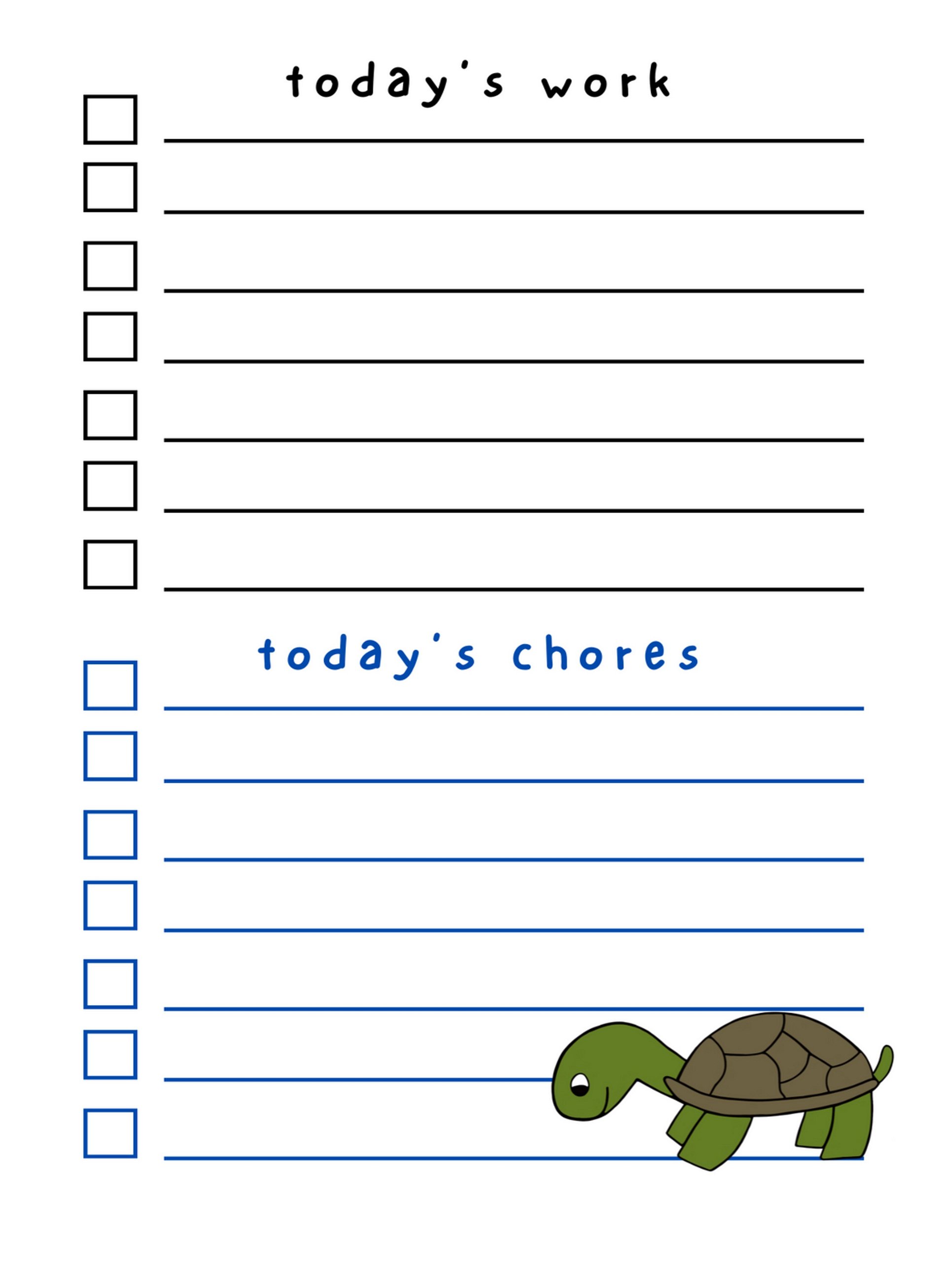 Cute Cartoon Turtle Laminated To Do List with Dry Erase Marker product image (2)