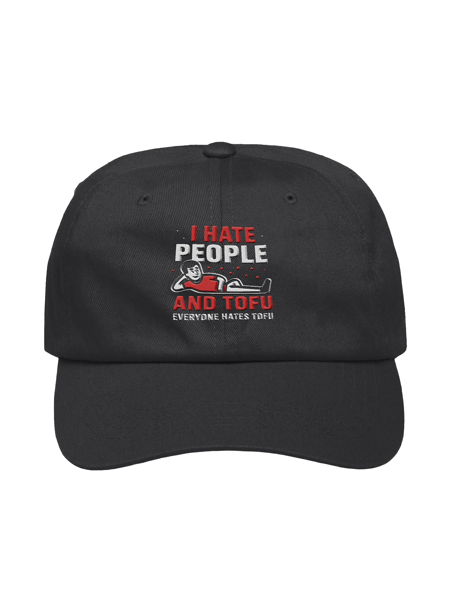 "I Hate People And Tofu" Embroidered Hat – Funny Fallout-Style Graphic Hat | Sarcastic Humor Embroidered Hat product image (3)