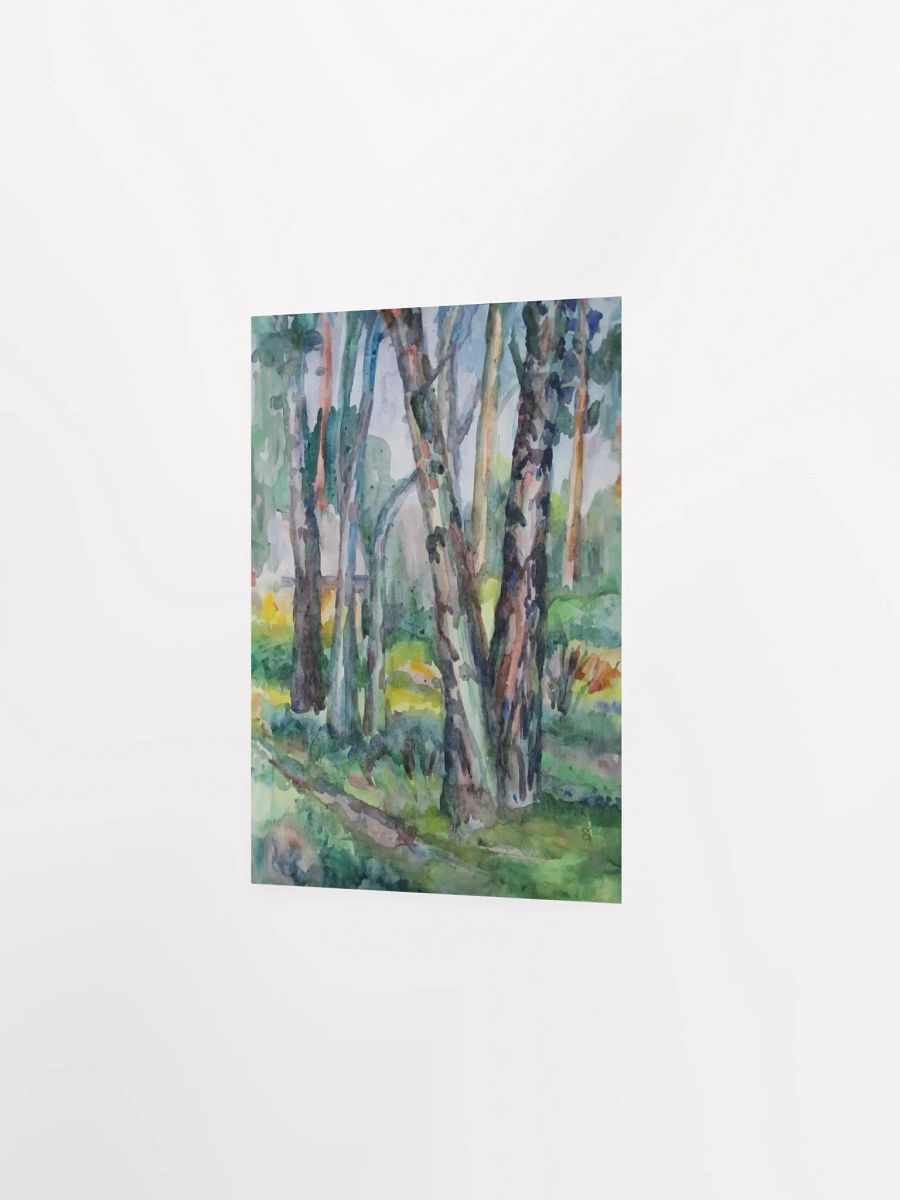 Whispering Woods Watercolor Poster - Birch Forest product image (4)