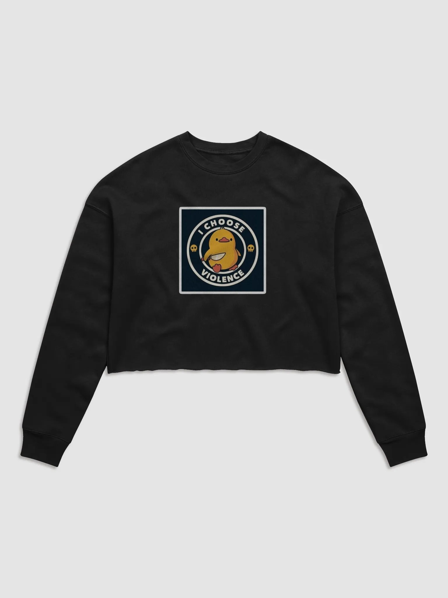 Funny Meme Duck Knife Crop Sweatshirt product image (1)