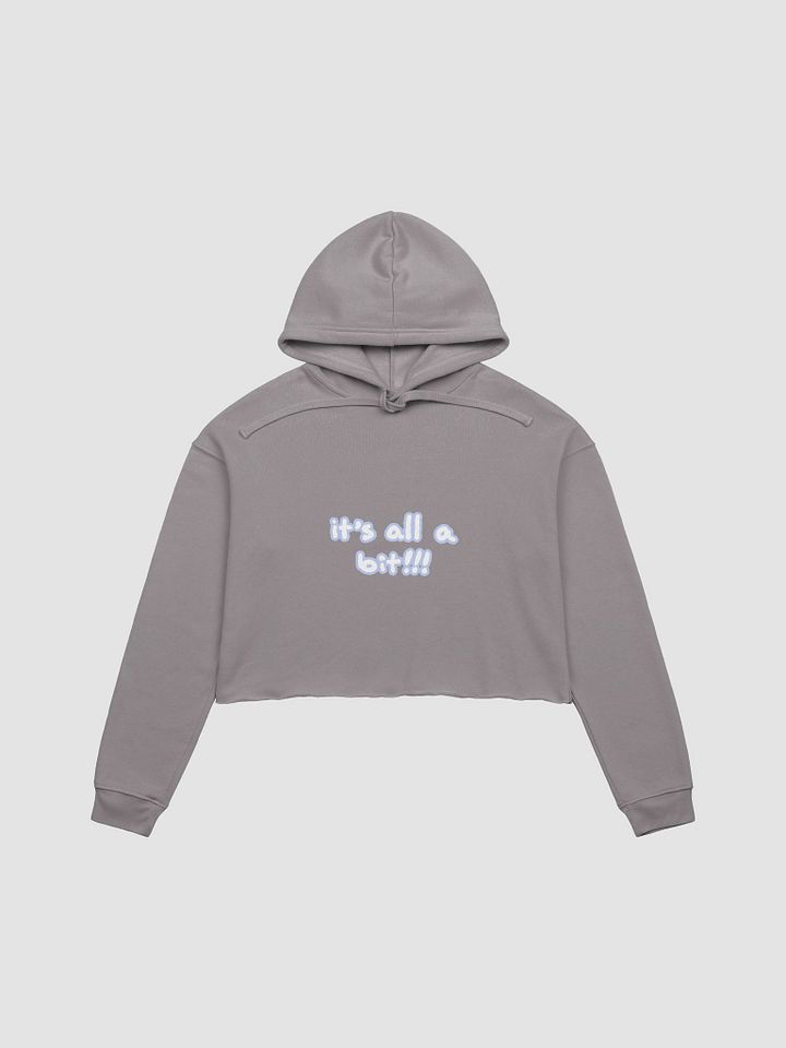 “It’s all a bit!!!” (lined design, #BDCAEF) fleece cropped hoodie product image (26)