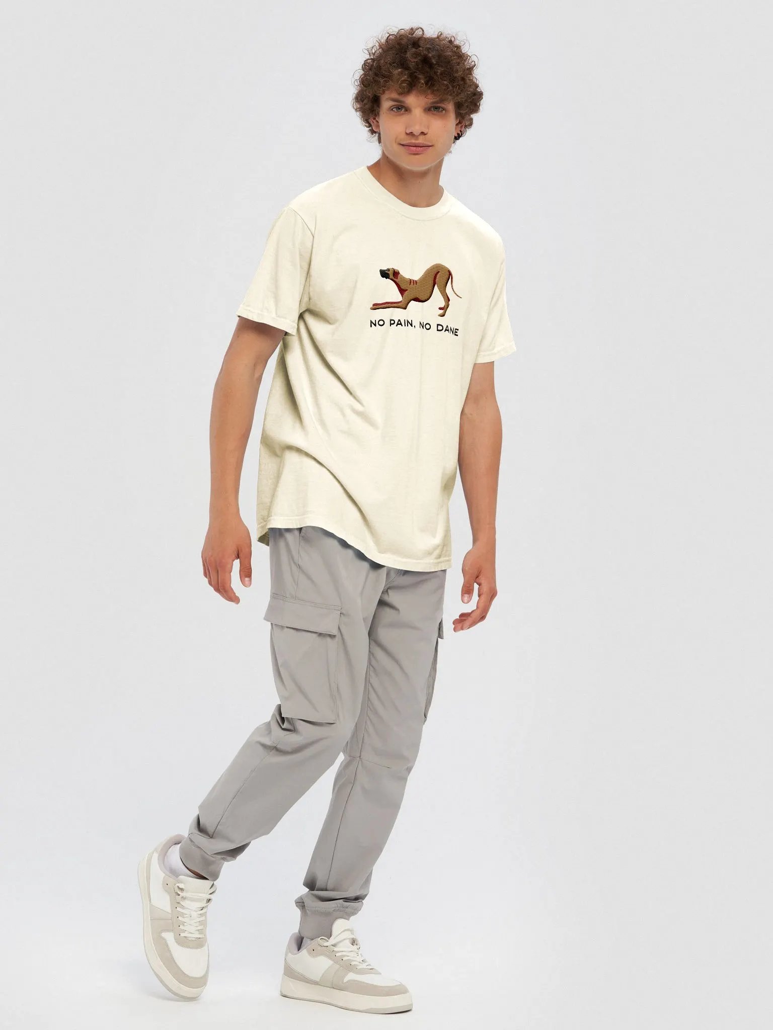 No Pain, No Dane T-Shirt(Embroidered) of a Great Dane product image (10)
