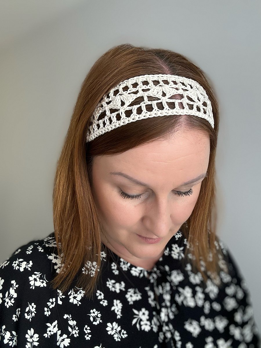 Lace Crochet Headband PDF Pattern eBook - Rose Headband/ Hairtie product image (10)
