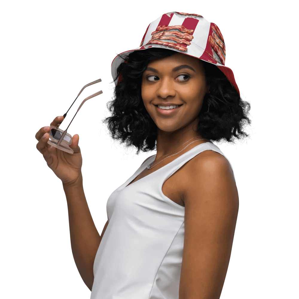 Bacon Strips, & Stars and Stripes Reversible Bucket Hat product image (1)