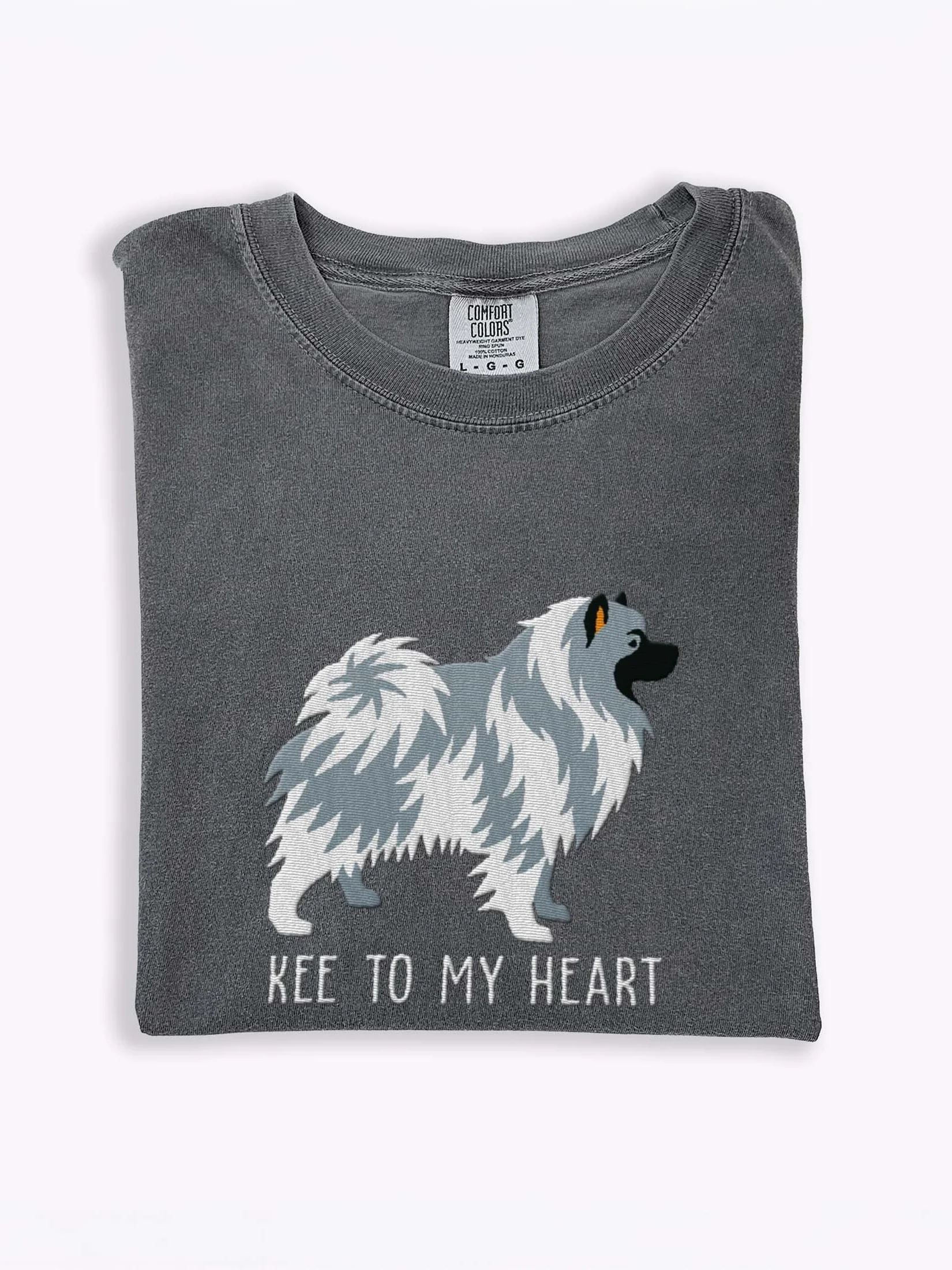 Kee to My Heart T-Shirt(Embroidered) of a Keeshond(Blue) product image (2)