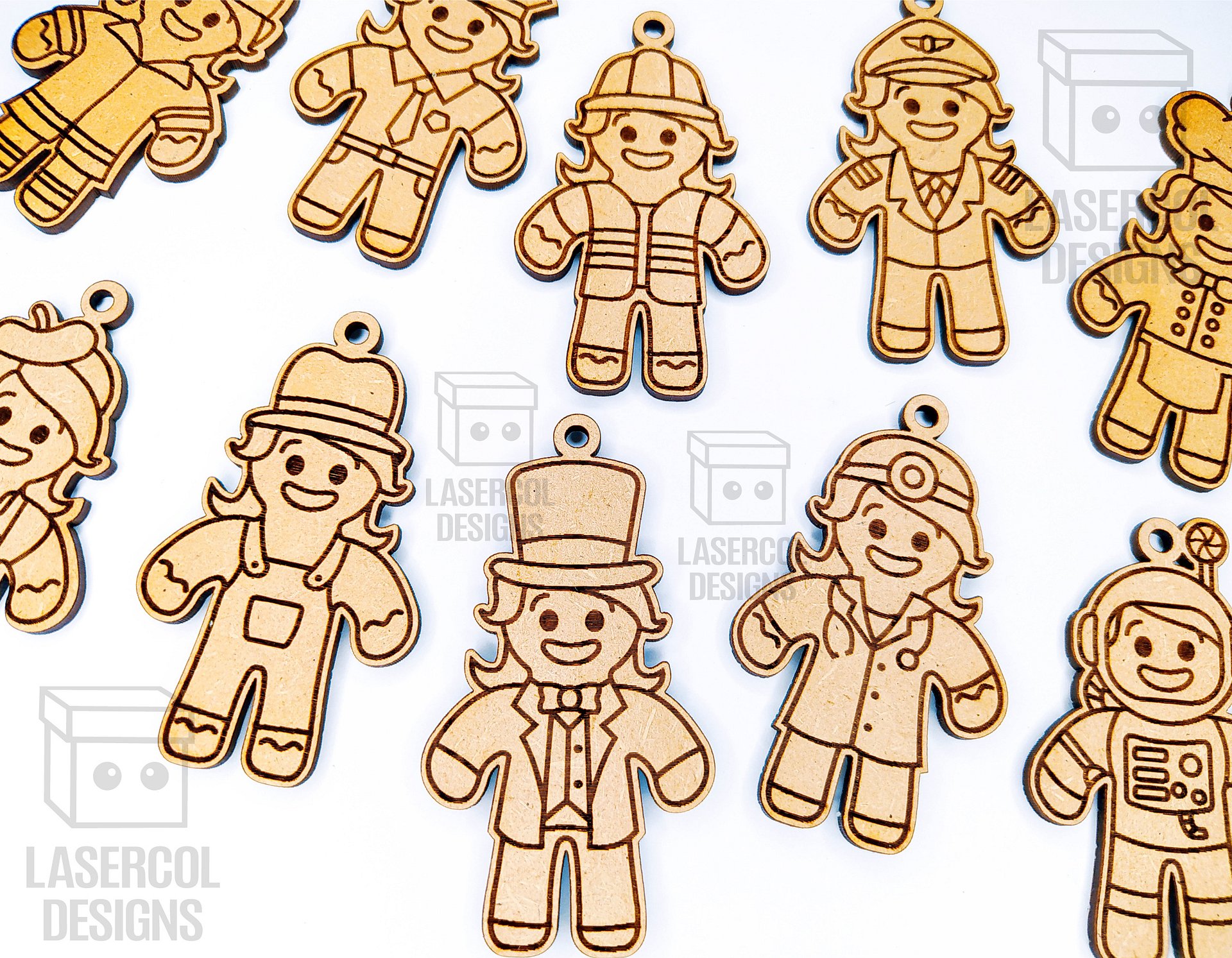 Gingerbread Cookies Christmas Ornaments Bundle - Laser Cut Files product image (9)
