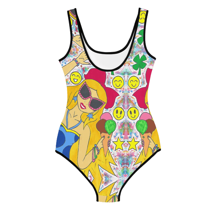 Girl with the ice cream (art by Dina R.) tempera painting picture - Youth Swimsuit product image (2)