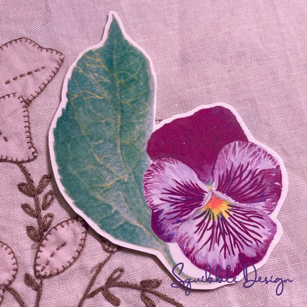 Vinyl Sticker - Plum Coloured Pansy product image (1)