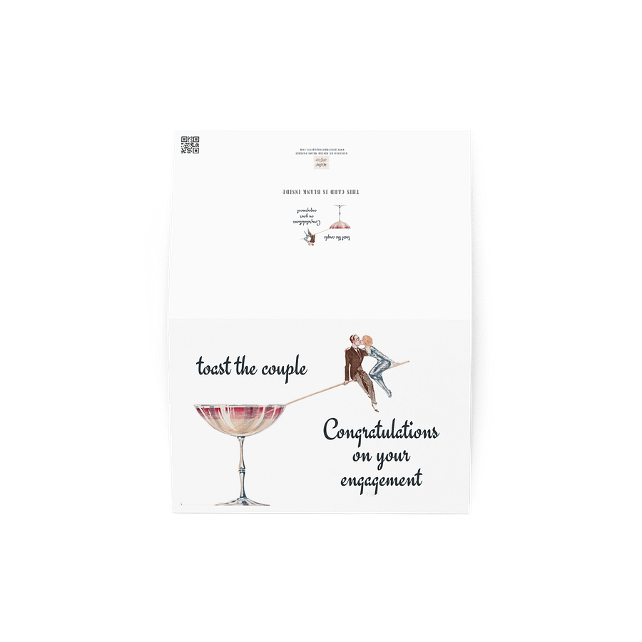 Vintage 1920s Toast the Couple Congratulations on your Engagement Card product image (3)