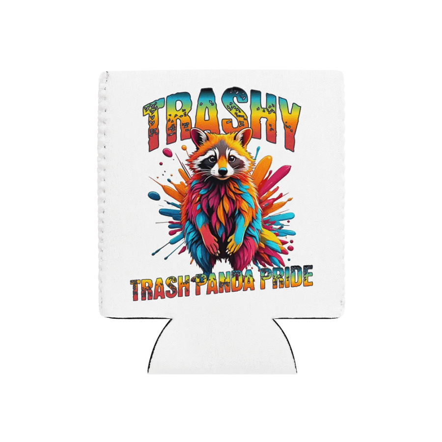 Trashy Trash Panda Pride Raccoon Can Cooler product image (1)