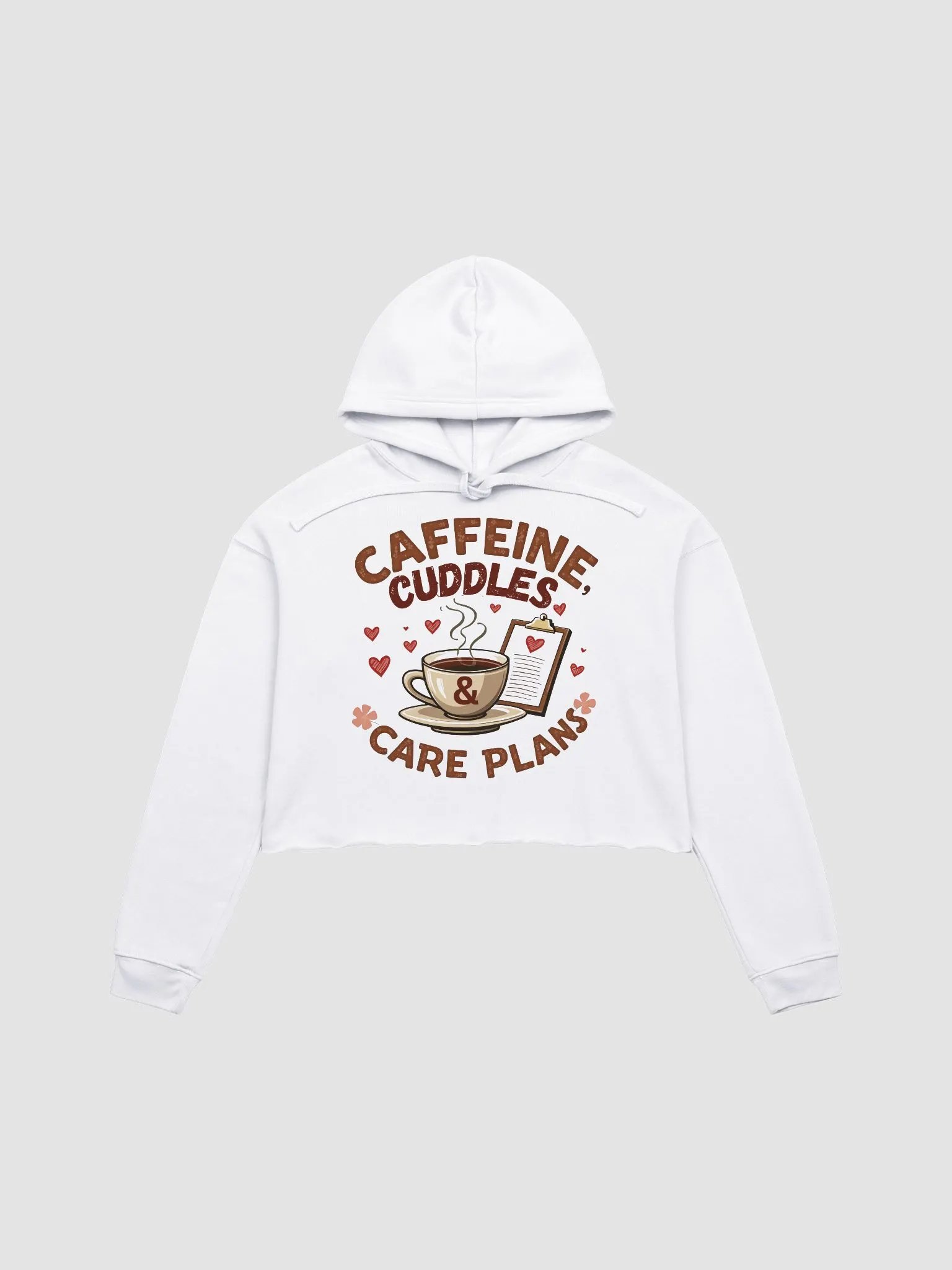 Caffeine, Cuddles, & Care Plans Crop Hoodie product image (2)