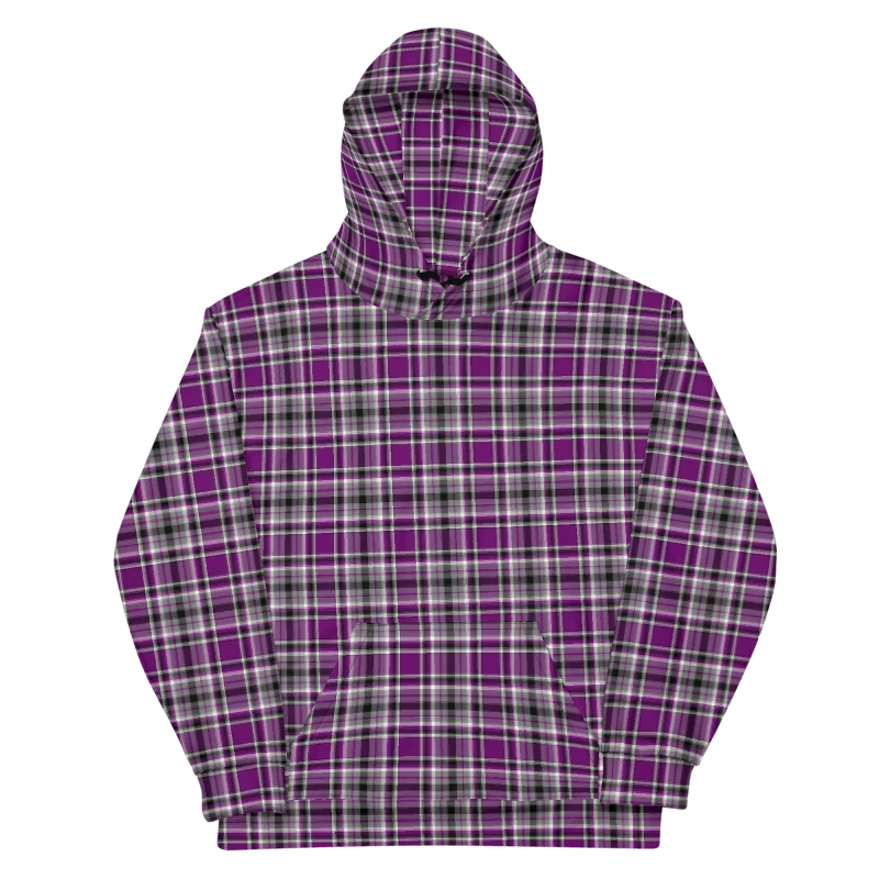 Purple, Gray, and Black Plaid Hoodie product image (6)