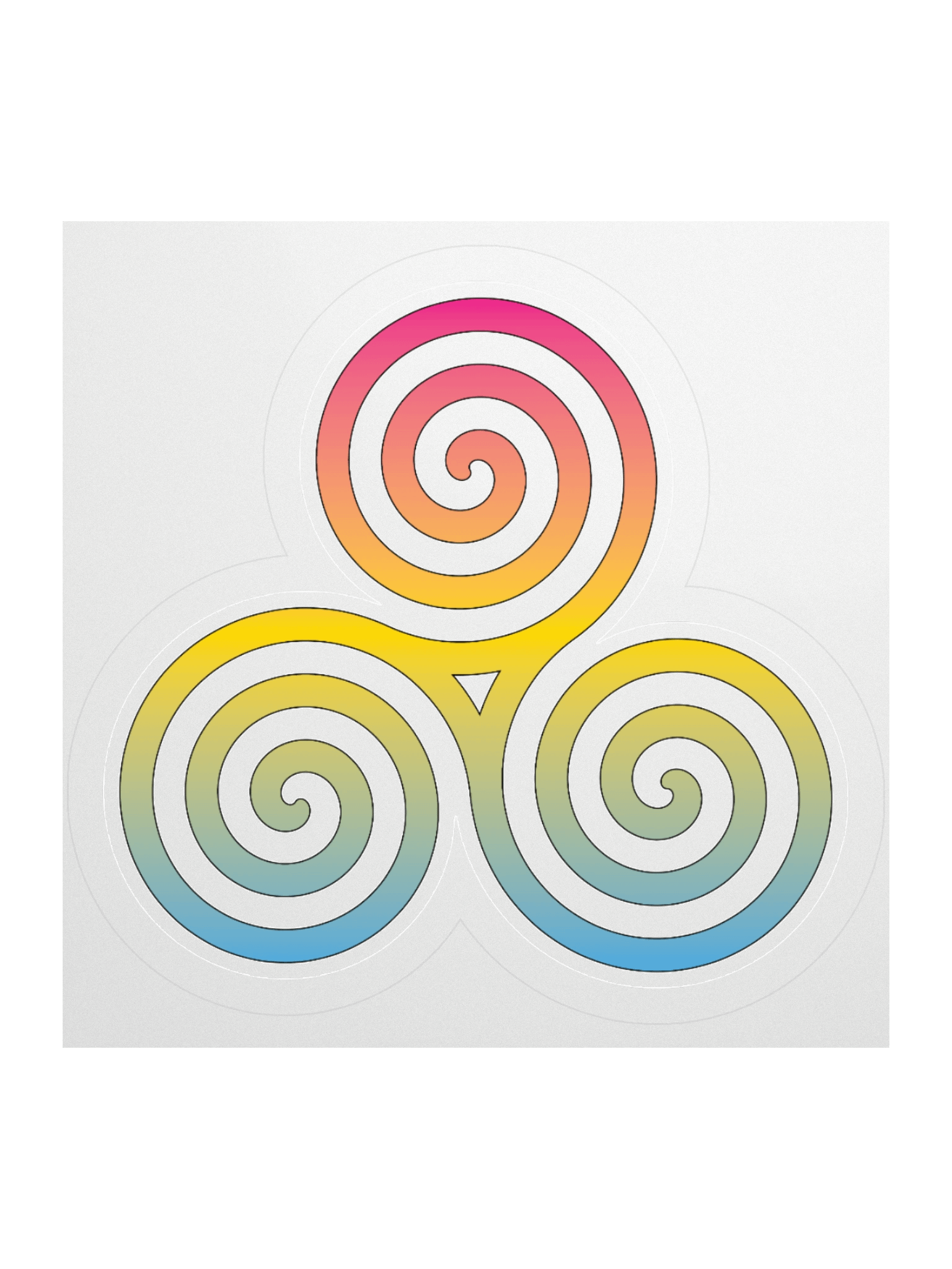 Pansexual Pride Gradient Celtic Triskelion Sticker product image (2)