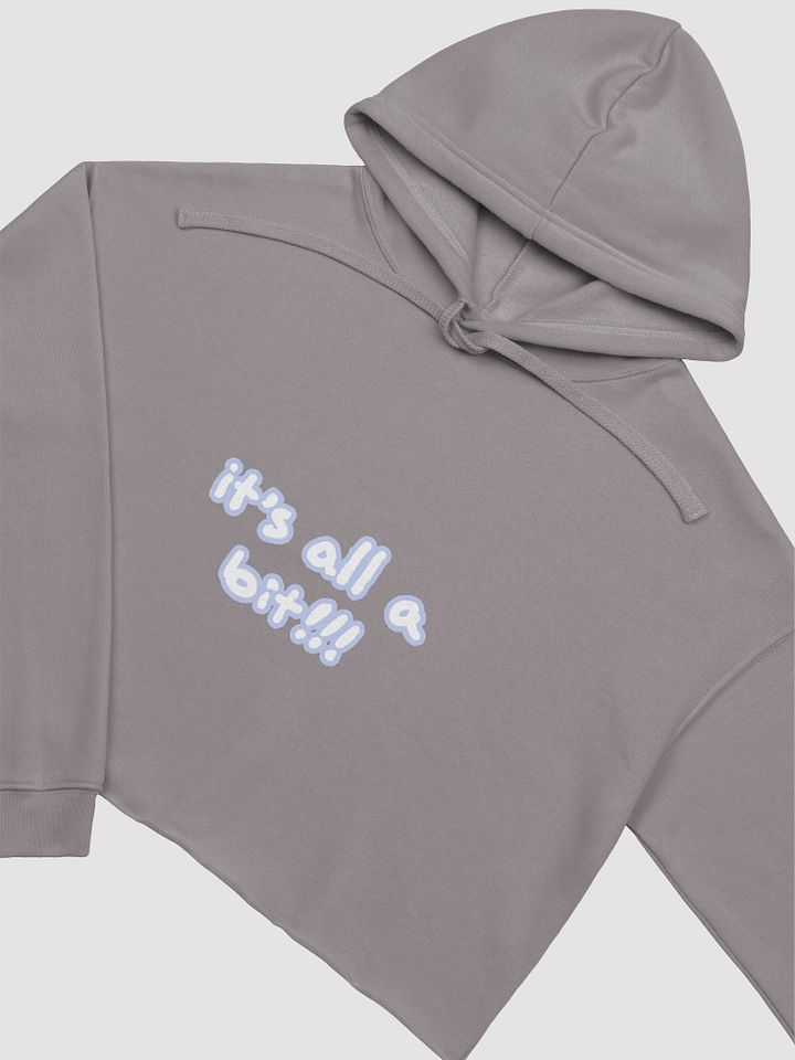 “It’s all a bit!!!” (lined design, #BDCAEF) fleece cropped hoodie product image (25)
