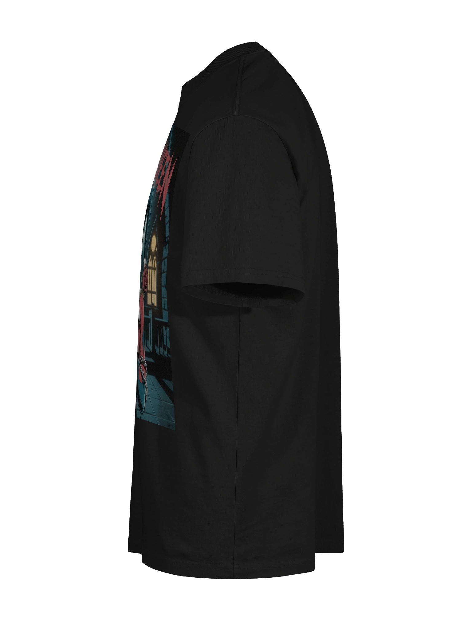 Harley Quinn 'Chaos is Queen' Gothic Chains Oversized Faded T-Shirt product image (10)