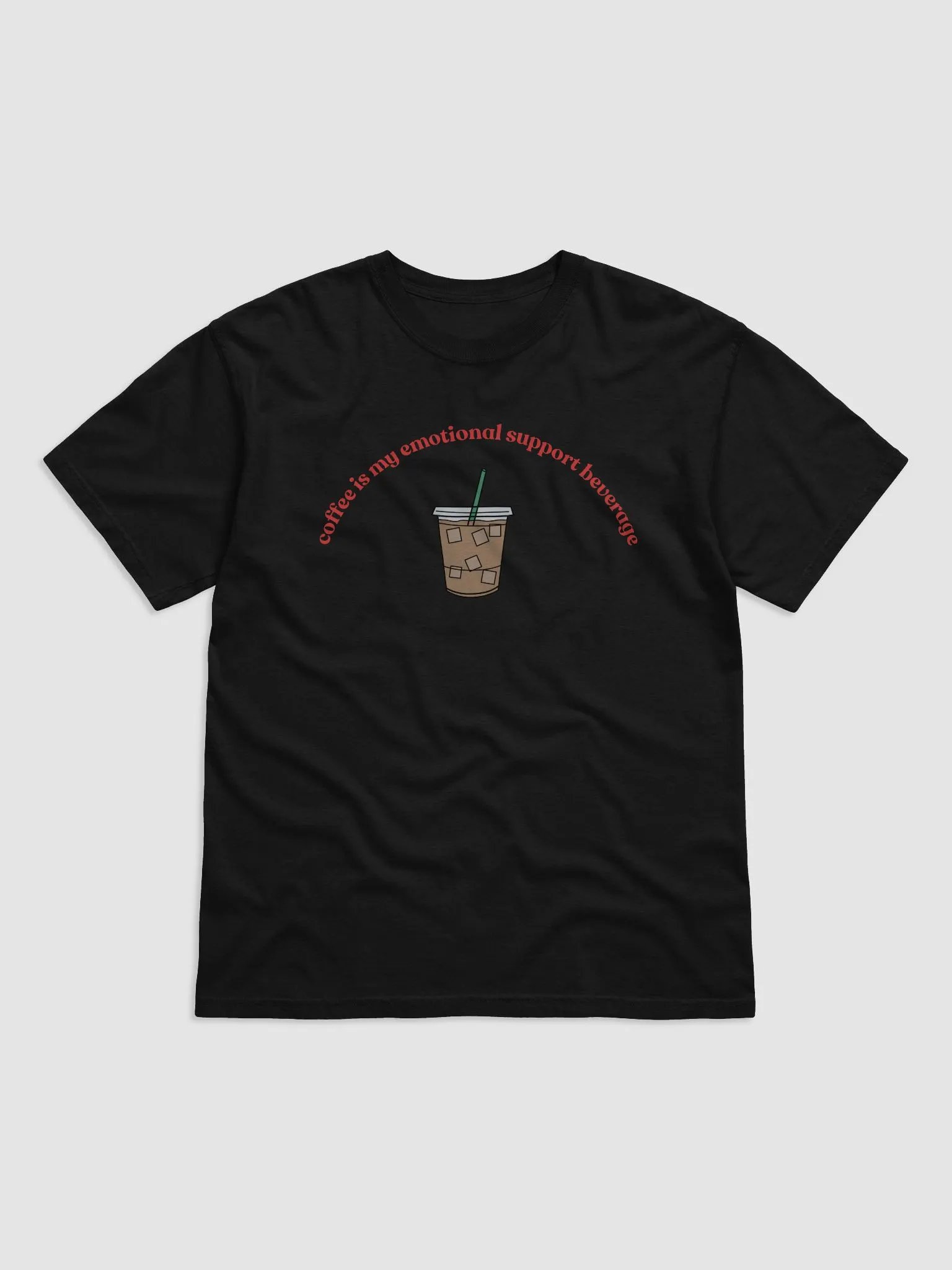 Iced Coffee=Emotional Support T-Shirt (red) product image (4)