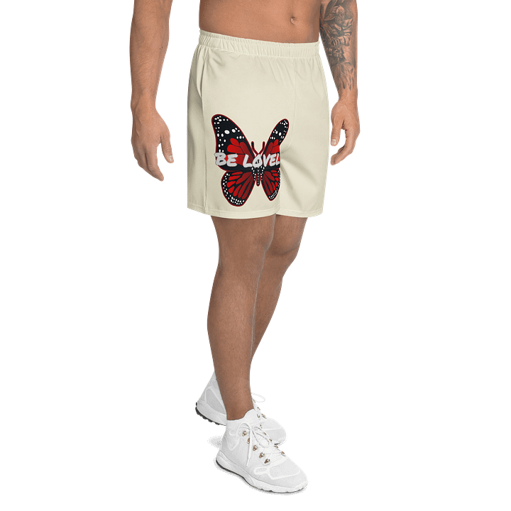 Be Lovely Butterfly Flutter Athletic Shorts Apricot White Women and Men product image (2)