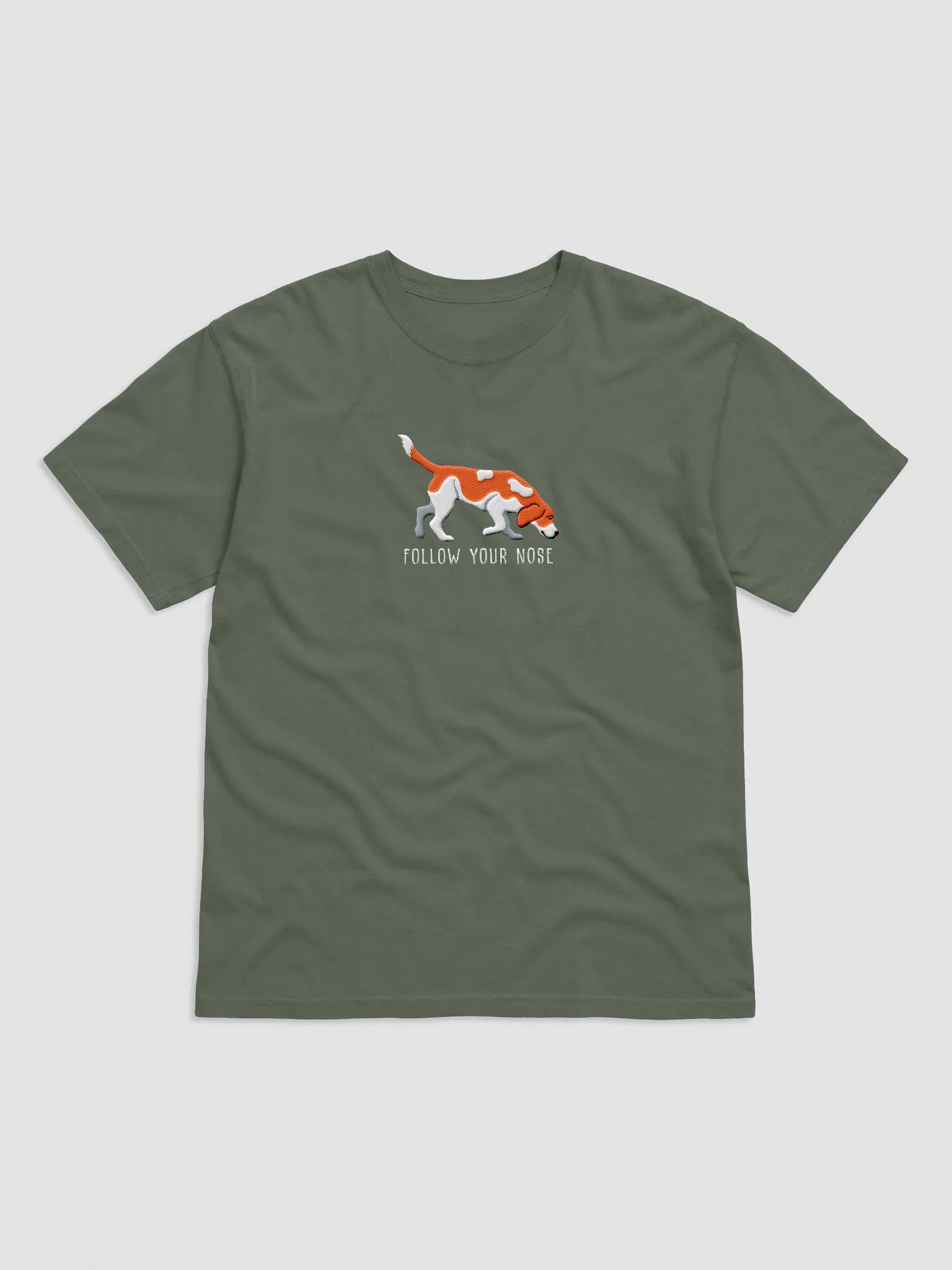Follow Your Nose T-Shirt(Embroidered) of a Beagle(Red) product image (4)