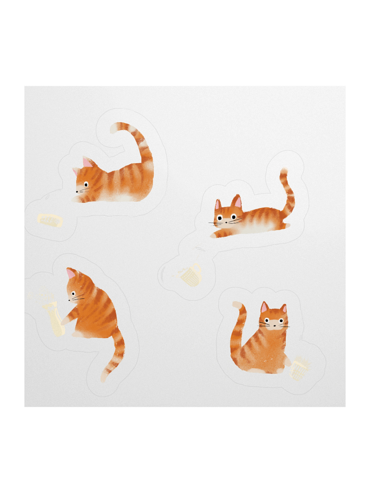 Bad Orange Tabby Cats Knocking Stuff Over Stickers product image (1)