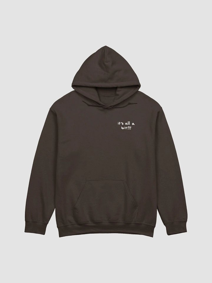 “It’s all a bit!!!” (sm. white design) classic hoodie product image (14)