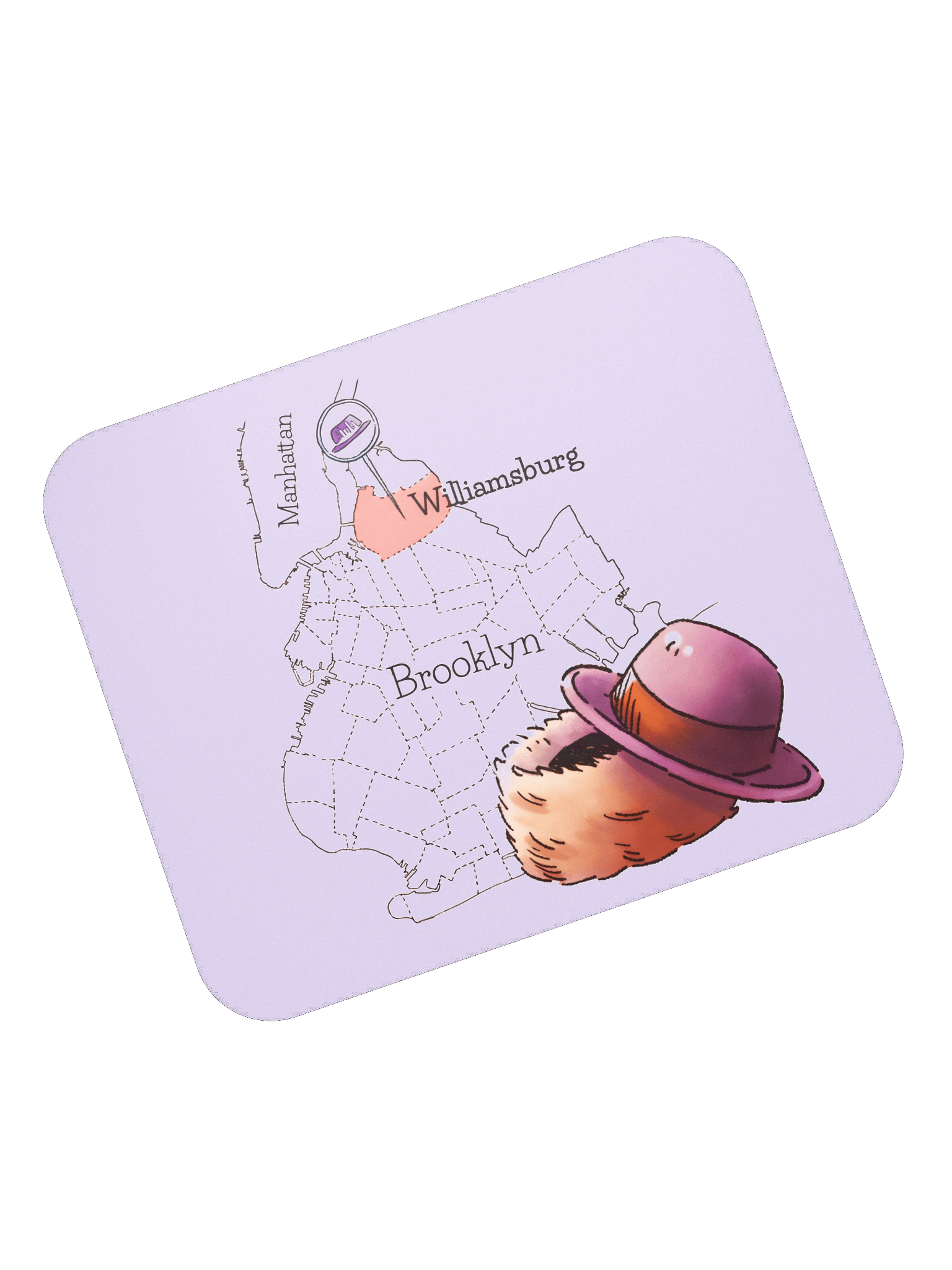 Hasidic Williamsburg Map Mouse Pad product image (7)