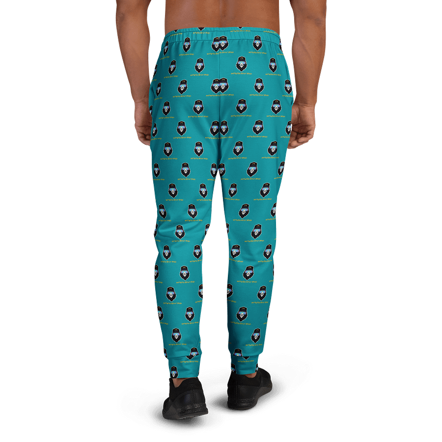 Synthsquatch Fitness Bigfoot Monogram Logo All-Over Print Men's Joggers (Teal) product image (3)