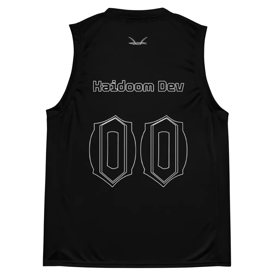 Kaidoom Dev - Black - Recycled Unisex Basketball Jersey - Black HApex Gear Black Logo product image (12)