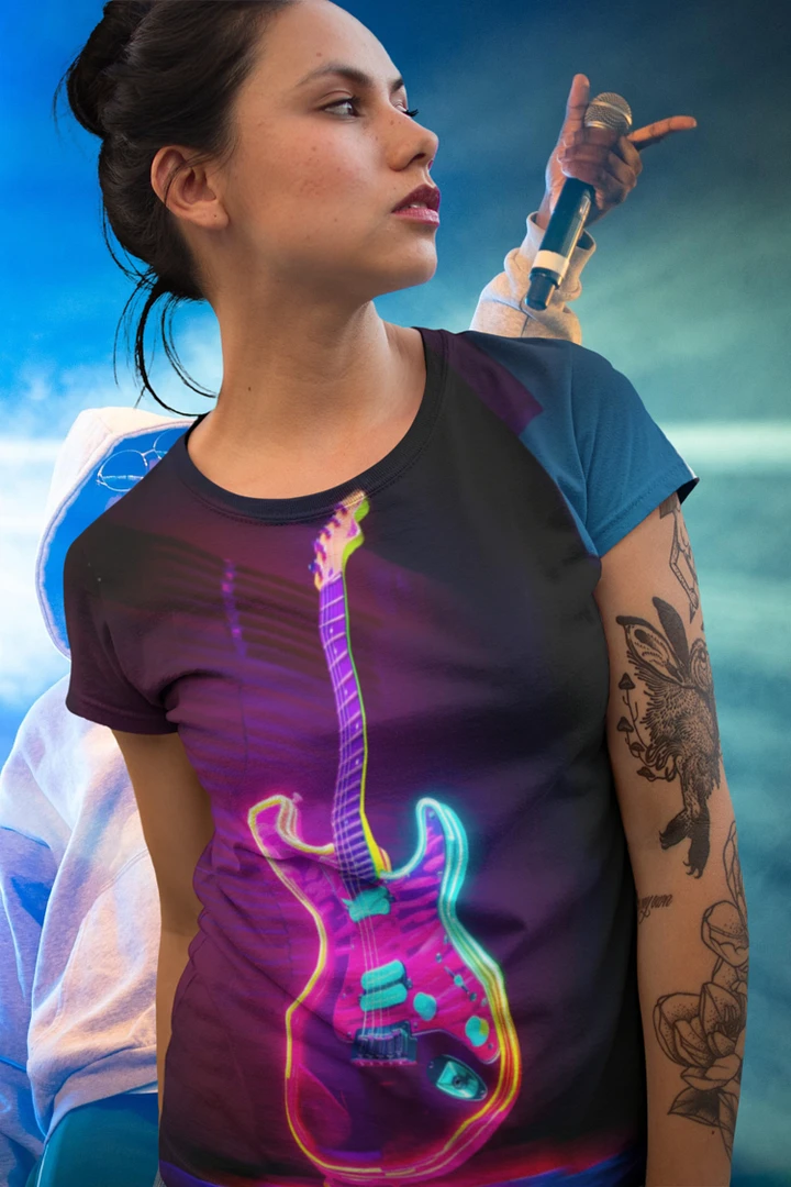 Neon Guitar All Over Print T-shirt product image (1)