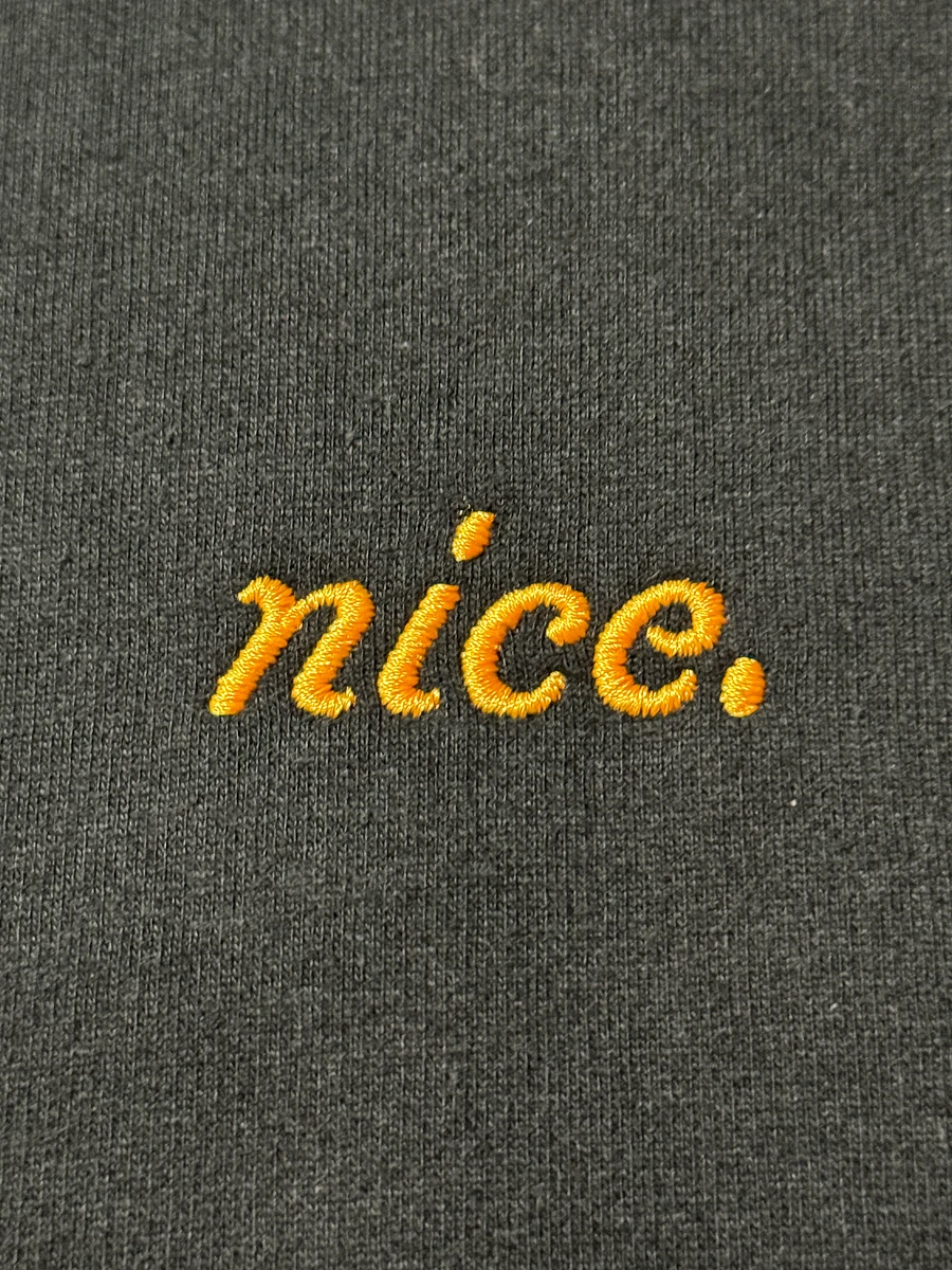 Gold Nice. Embroidered Hoodie (Black) product image (3)