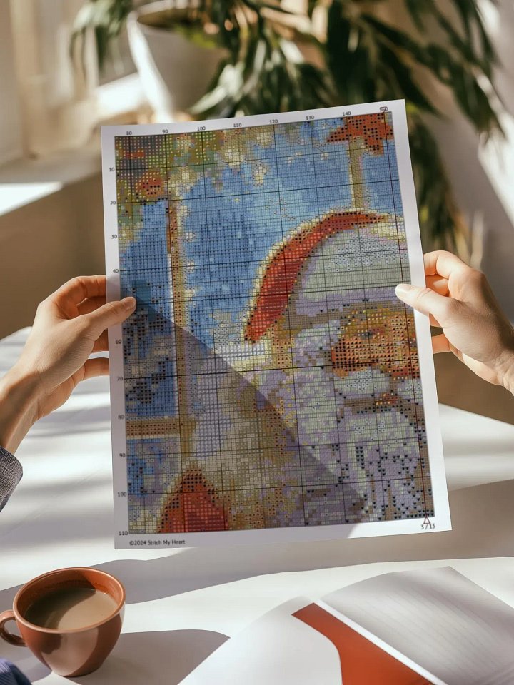Boy Visits Santa's Grotto Cross Stitch Pattern product image (2)